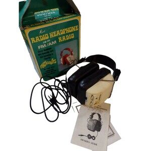 VTG Rystl Model RH-33 HI-FI FM/AM Radio Music Muffs Headphone Easy Connection